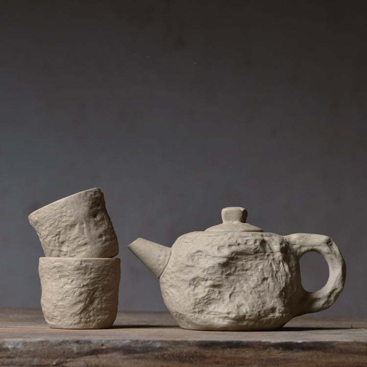 Textured Pottery Tea Set